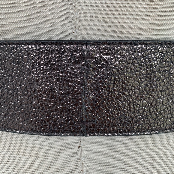 Yves Saint Laurent Gold Sparkly Wide Leather Belt main image 4